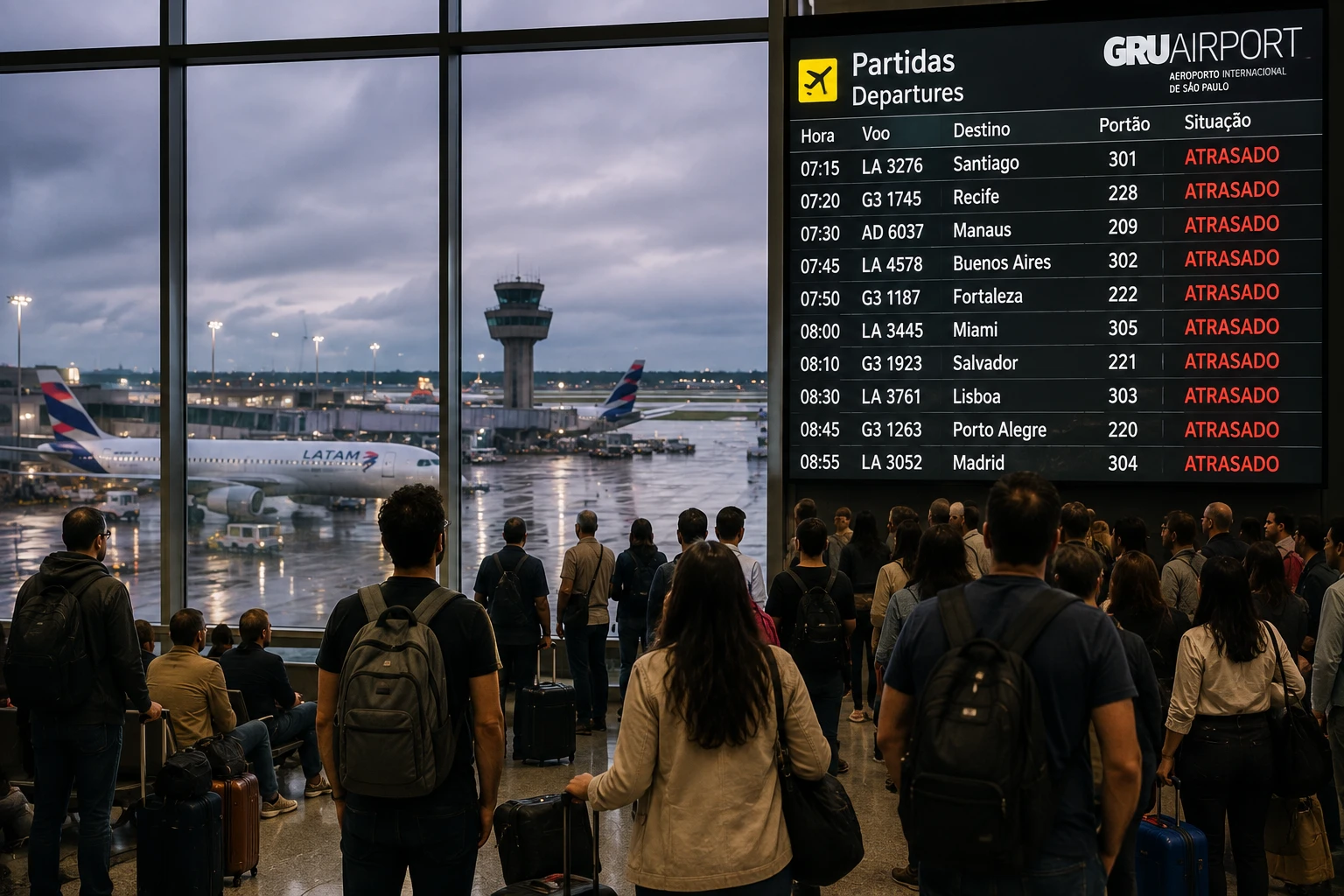 Atrasos de voos disparam em Guarulhos e afetam 20,8 mil passageiros em julho