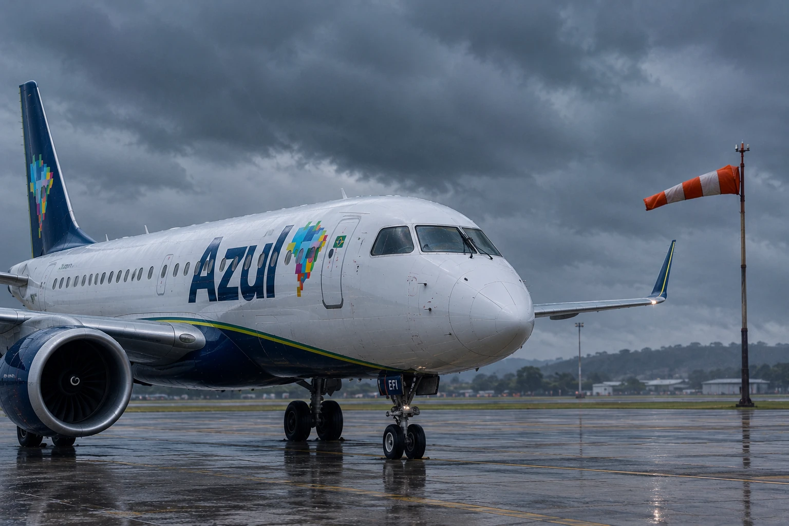 Rajadas de vento de 72 km/h cancelam voo da Azul entre Campinas e Presidente Prudente